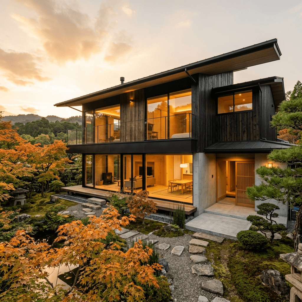 美しい注文住宅の外観